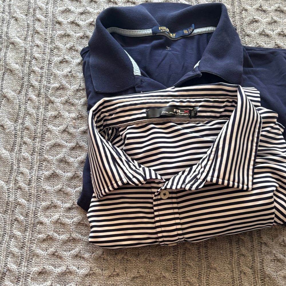 Polo by Ralph Lauren Navy and White Striped Men's Shirts